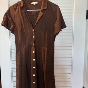 Madewell Chocolate Brown Midi Dress
